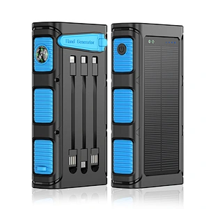 Solar Power Bank 30000mAh LED Lighting Mobile Phone Battery External Auxiliary Charger Outdoor Emergency Portable Power Bank