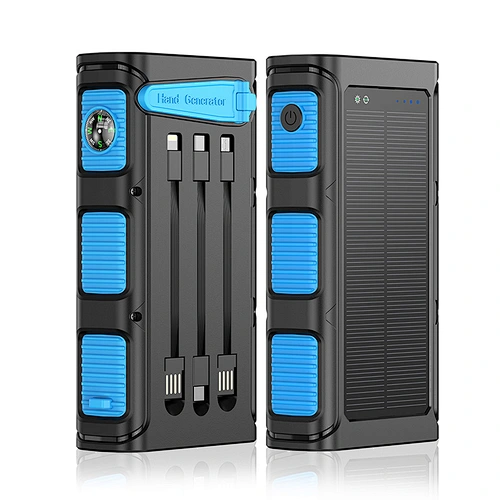 Solar Power Bank 30000mAh LED Lighting Mobile Phone Battery External Auxiliary Charger Outdoor Emergency Portable Power Bank