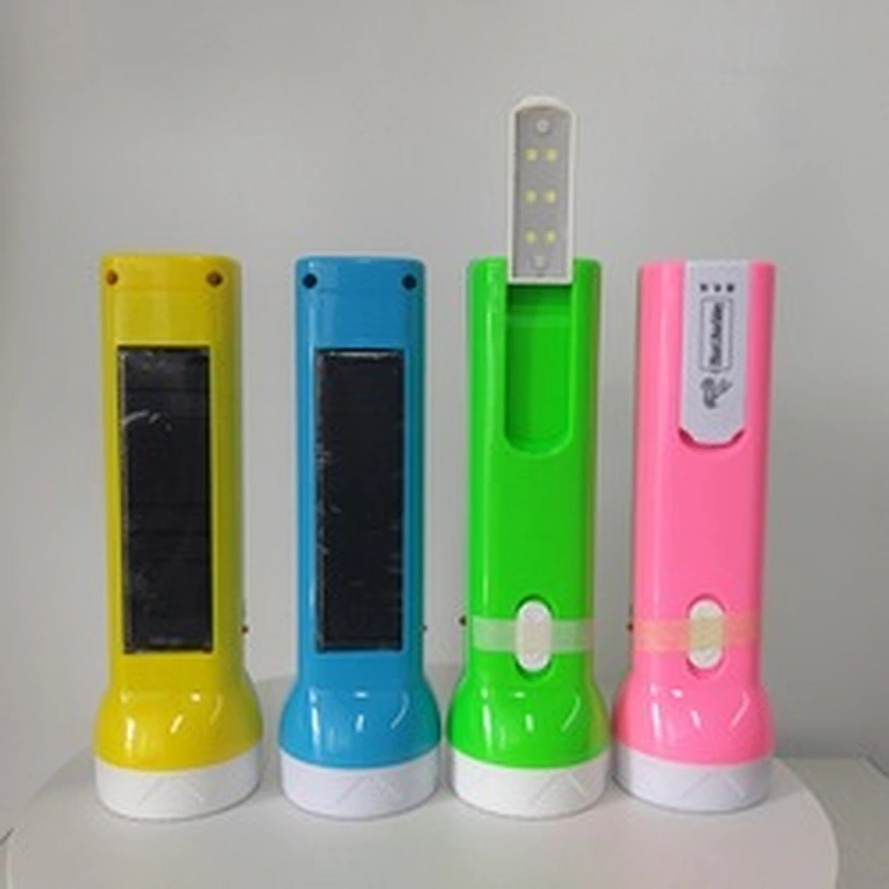 High quality 2in1 solar panel hand held mini 9 led flashlight big power security multi function small usb torch with power bank