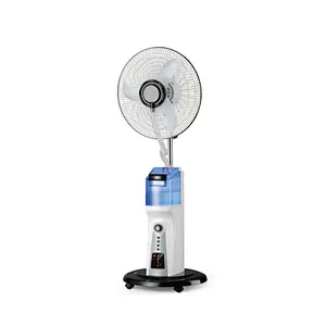 Battery Operated High Speed Rechargeable Pedestal Floor Stand Mist Fan Crown 12V Dc Solar Power Standing Fan with Remote Control