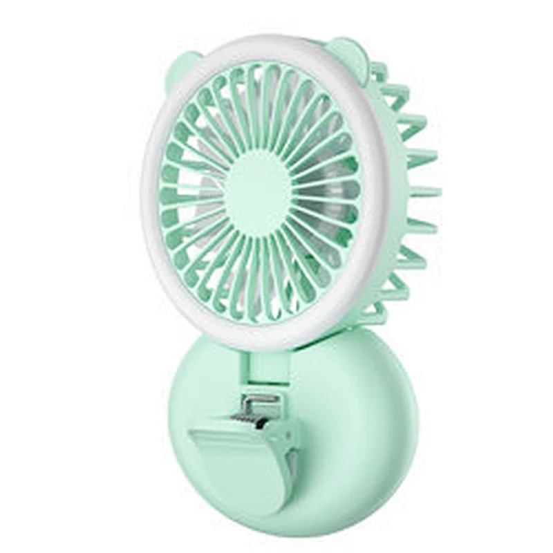 Small Ventilateur Rechargeable Hand Held Ventilado Portable Standing Electric Battery Clip Phone Mini SUB Fan With LED Light