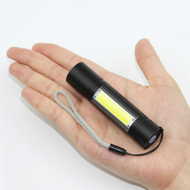 Wholesale mini high quality USB rechargeable multifunction led torch flashlight edc with XPE cob side light outdoor activities