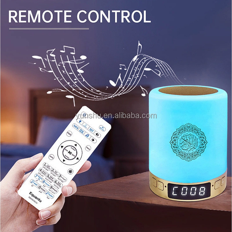2022 new wireless small mp3 mp4 mp5 Quran  Player Digital Touch Led Desk Lamp App Control Speaker Azan Alarm Clock sq 122 gift
