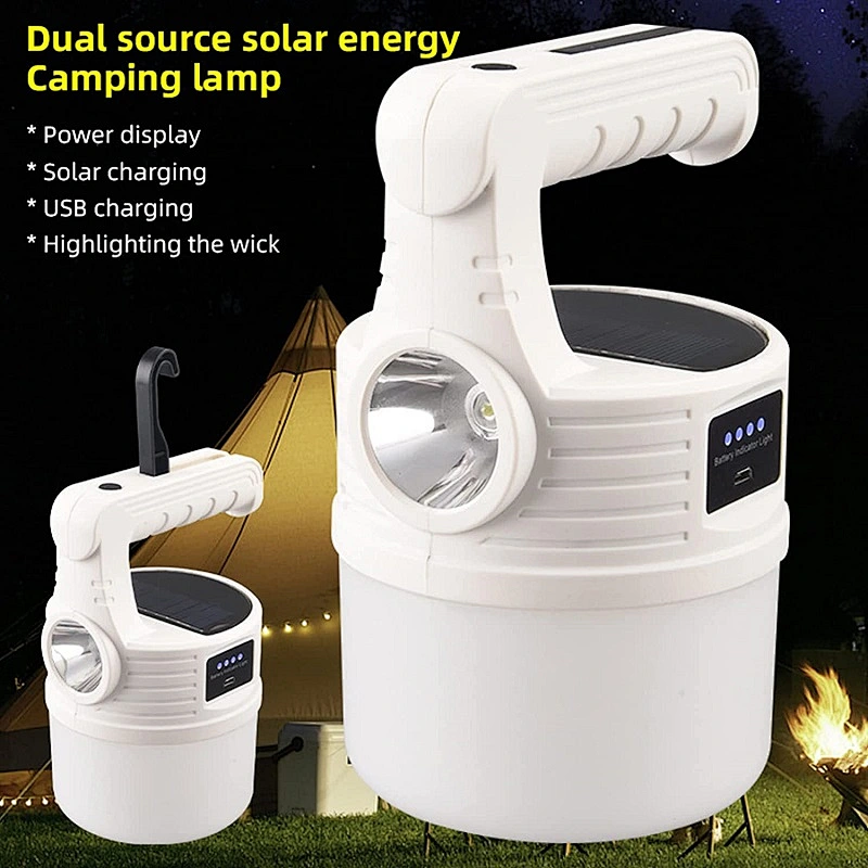 USB Rechargeable Solar Emergency Night Light Portable Camp Lantern Hanging Tent Light Easy to Use Outdoor Lighting Fixtures
