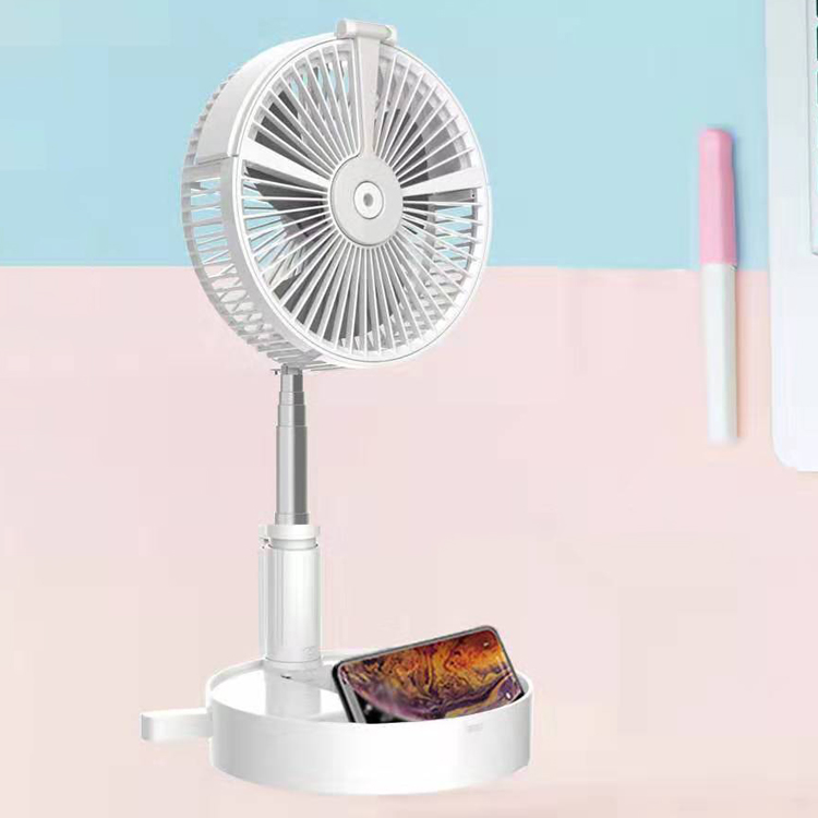 Multi-Function 7200mAh Folding Night illumination air Cooling spray Humidifier fan with mobile phone support