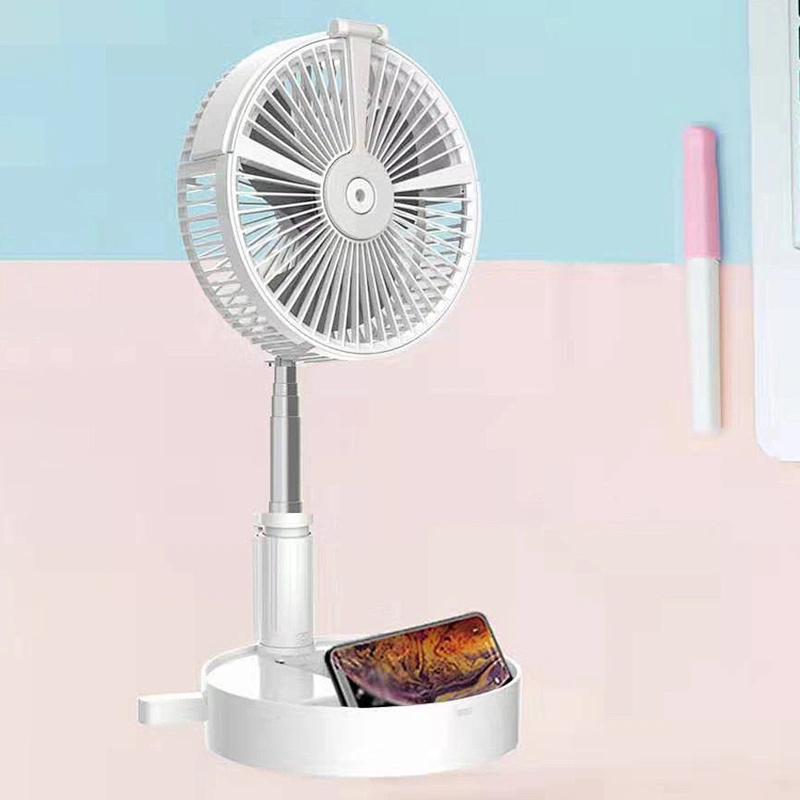 Multi-Function 7200mAh Folding Night illumination air Cooling spray Humidifier fan with mobile phone support