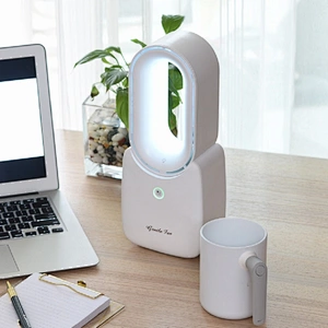 Wholesale Portable Summer Mini Electric Cooling Bladeless Desk Fan with LED Light
