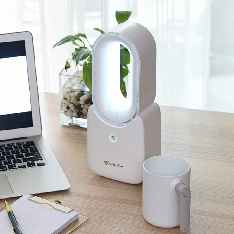 Wholesale Portable Summer Mini Electric Cooling Bladeless Desk Fan with LED Light