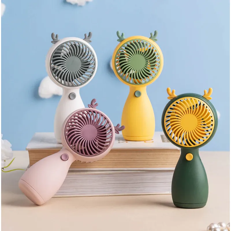 Rechargeable Small Personal Cute Rabbit Ears Handheld Portable Air Cooler Mini Fan USB Charging Summer Cooling Conditioner