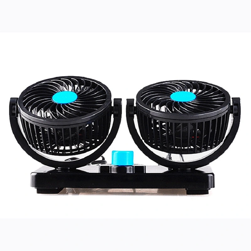 Car Cooling Fans 12V 24V Dual Head Cigarette Lighter 3 Speeds Car Fan 360 Degree Rotation for Truck Car SUV RV Boat Auto