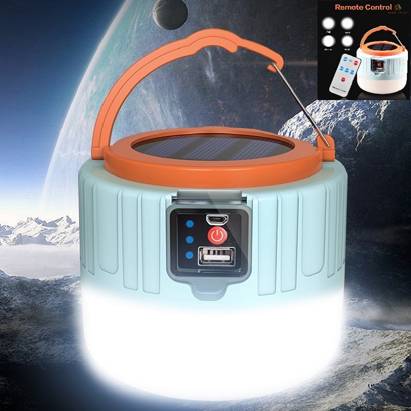 LED Camping Light USB Phone Charge lighting Solar Rechargeable Lantern Outdoor