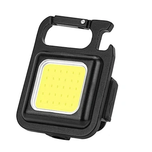Small COB Work Light 3 Light Modes 500 High Lumens Pocket Rechargeable Mini Led Flashlight with Bottle Opener