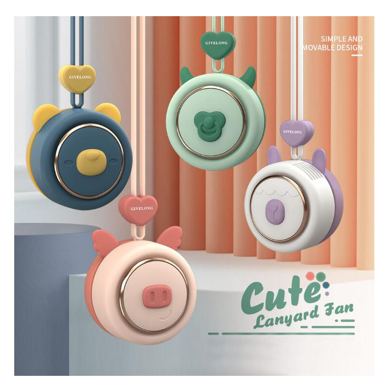 2022 Summer Wireless Cute Mini Portable Bladeless Hanging Neck Cooling Fan Rechargeable with Battery