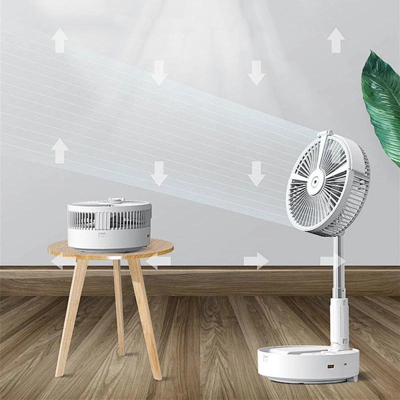 Rechargeable And Manual Foldable Oscillating Head Timer Circulation Humidifier Table Fan With Remote control