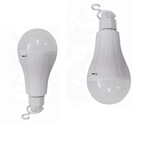 Cheap 2835 SMD rechargeable waterproof 12 volt 9 watts B22 E27 plastic wireless led t bulb with strap hook in shenzhen china