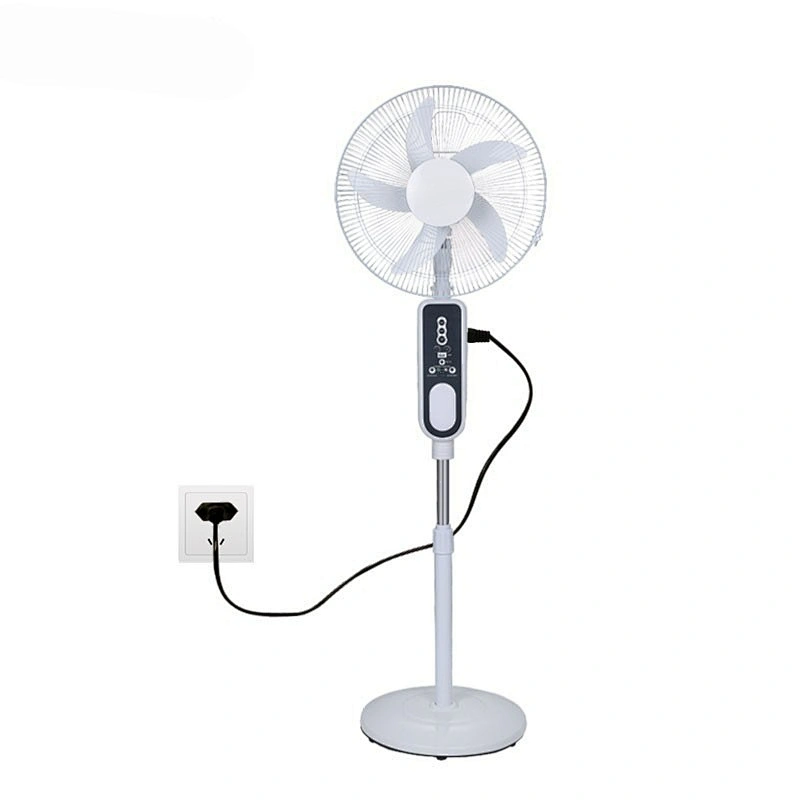 Hot sale LiFePO4 16 inch AC/DC stand fan brushless with extra bulb fan Power bank solar powered rechargeable fan