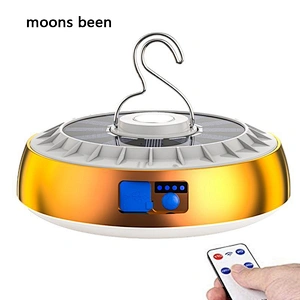 Portable 2400mAh battery ufo solar bulb yellow light white light SOS emergency charging lamp with hook and magnet