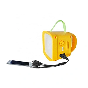 Home solar lantern portable torch emergency light phone charger FM radio multifunctional integrated solar lighting system