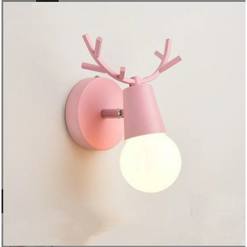 Nordic Indoor Room Lighting Bracket Sales Christmas Decor Antlers Wall Sconce Creative Four Colors Iron bracket light