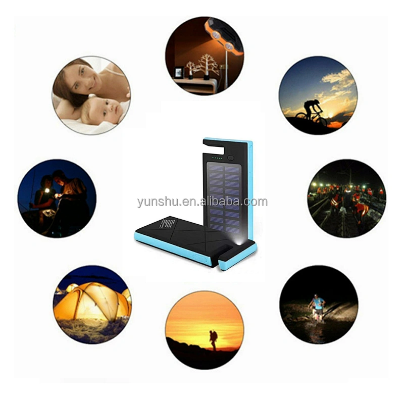 Dual USB Output External Battery 8000mAh 10000mAh 20000mAh 30000mAh Charger MIni Solar Power Bank With Led Flashlight