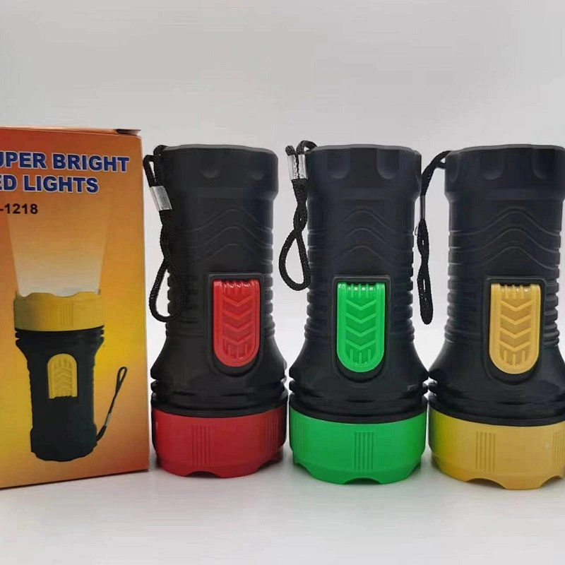 1218 dry cell led flashlight dry battery power supper brightness torch light with lanyard