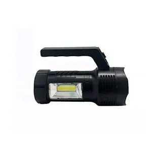 New plastic electric hand lamp Super bright LED rechargeable flashlight with side lantern