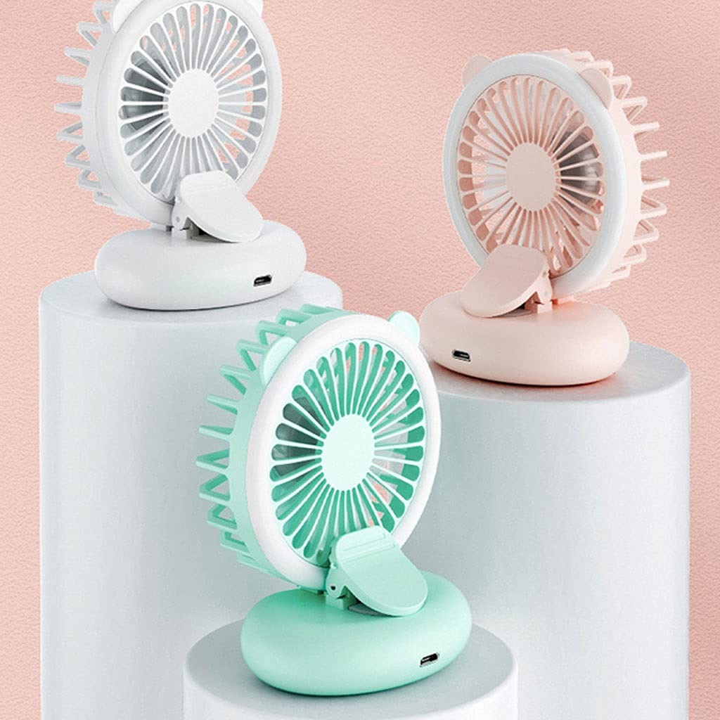 Wholesale Charge Mini Rechargeable Ventiladores Portable Personal Desk Table Hand Held USB Led Small Clip Fan With Light