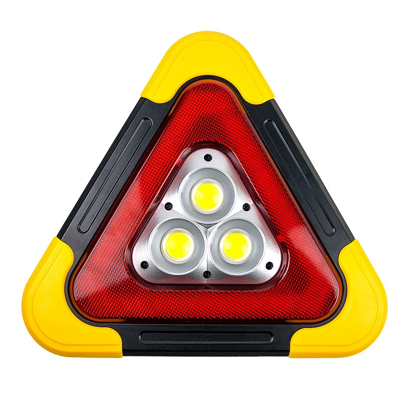 3 COB Red Triangle Warning Work Light 30W LED Triangle Roadside Lamp1200mAh Car Emergency Safety Light