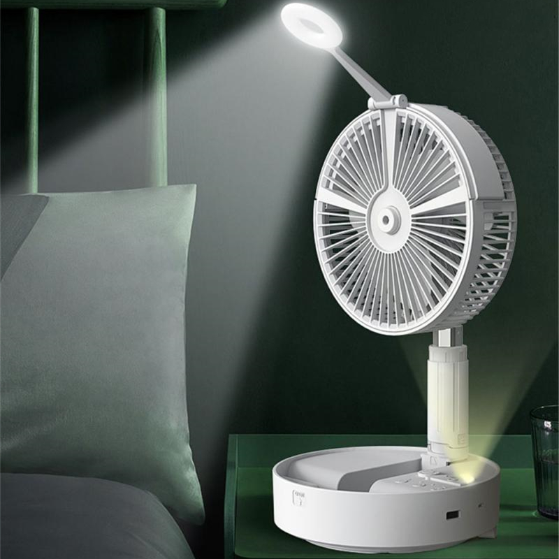Folding  Portable Remote-control Unit Humidification Spray Water Air Cooling Mist Fan with Night Light