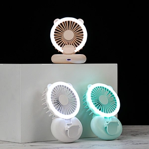 Mini with fill light fill light hand-held folding hanging neck fan usb charging
