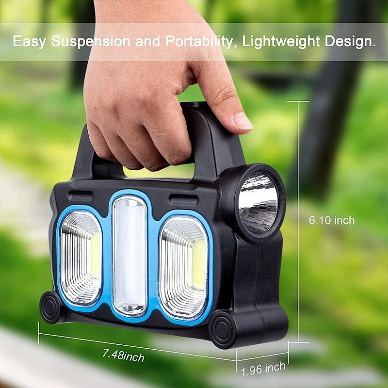 solares 3 en 1 COB recargable por USB carga para dispositivo linterna de emergencia impermeable LED de mano