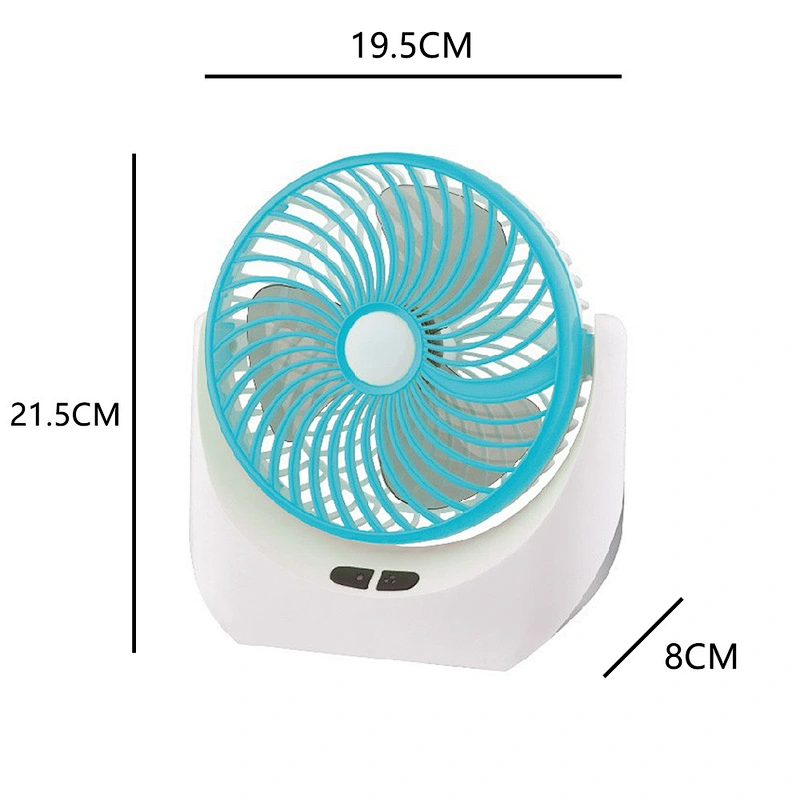 Rechargeable Table Fan with 3 Speeds and LED Light feature Quiet Operation Portable USB desk Fan