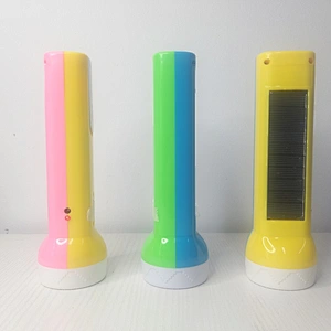 High quality 2in1 solar panel hand held mini 9 led flashlight big power security multi function small usb torch with power bank