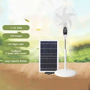 Home Pedestal 18 inch ac dc 12V solar power Rechargeable stand fan with remote control