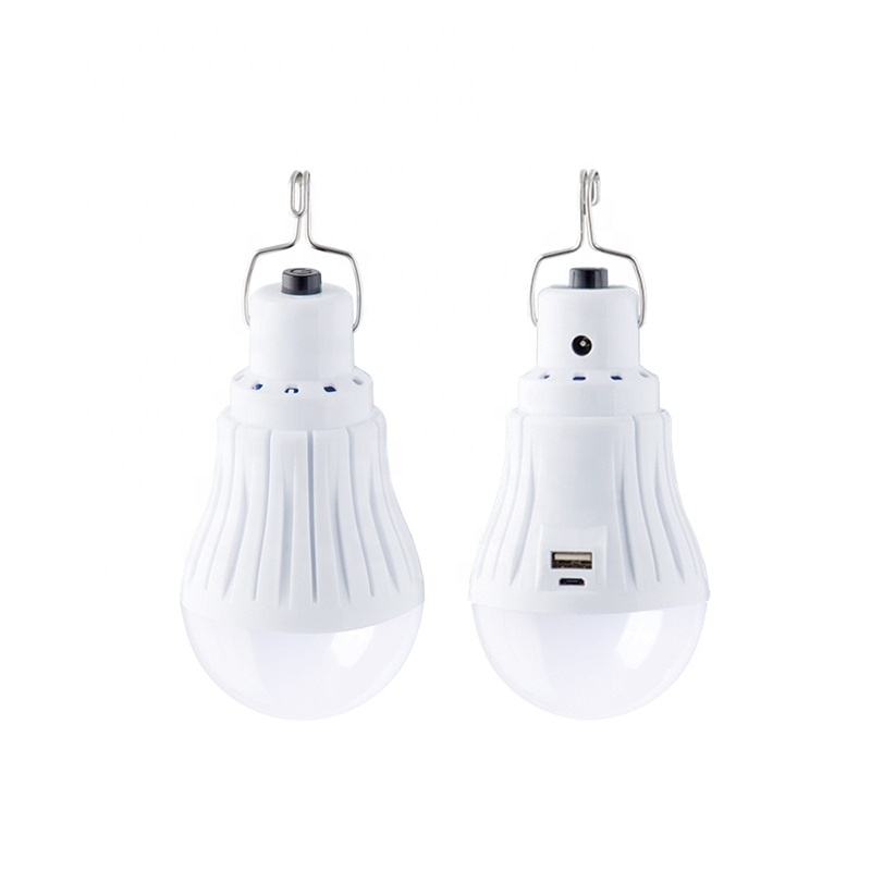 rechargeable 5w usb charging emergency light e12 led bulb with hook usb output