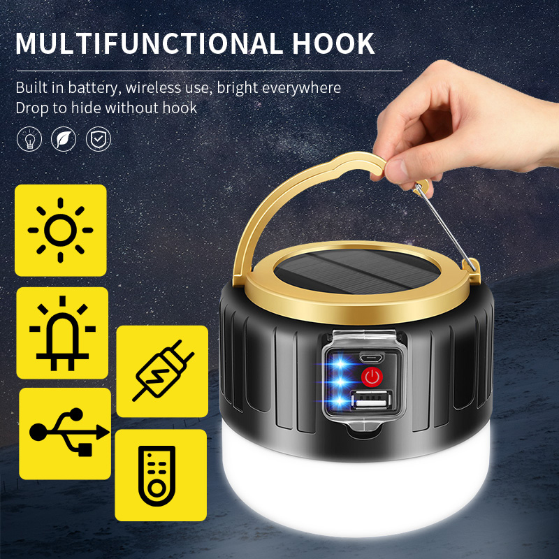 Small Solar Led Lantern Rechargeable Outdoor Lantern Waterproof Portable Multi-Function Lighting Emergency Light Camping Lamps