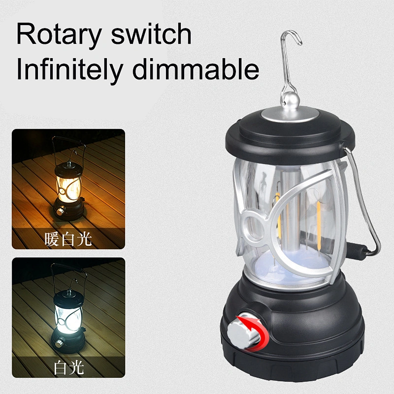 Portable Rechargeable Switch Tent Lamp Waterproof Battery Operated Outdoor LED Camping Lantern for Emergency Camping Lighting