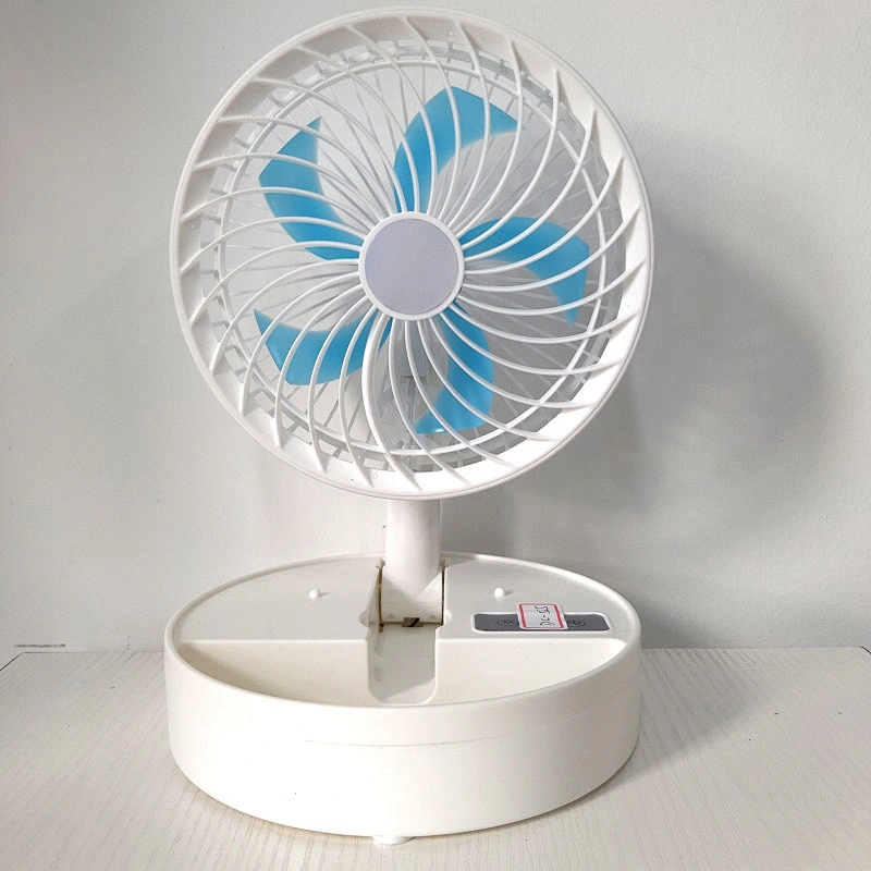 Wholesale Electric Portable Mini Fan Silent USB Charging Home Office Use Desktop Rechargeable  Foldable  Fan With Table Lamp