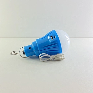 rechargeable 5w usb charging emergency light e12 led bulb with hook usb output