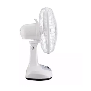 Top quality design 14inch portable high speed electric 12v dc rechargeable table fan with solar panel and led bulb