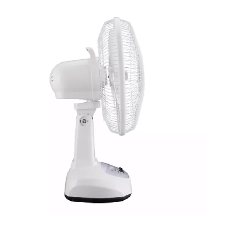 Top quality design 14inch portable high speed electric 12v dc rechargeable table fan with solar panel and led bulb