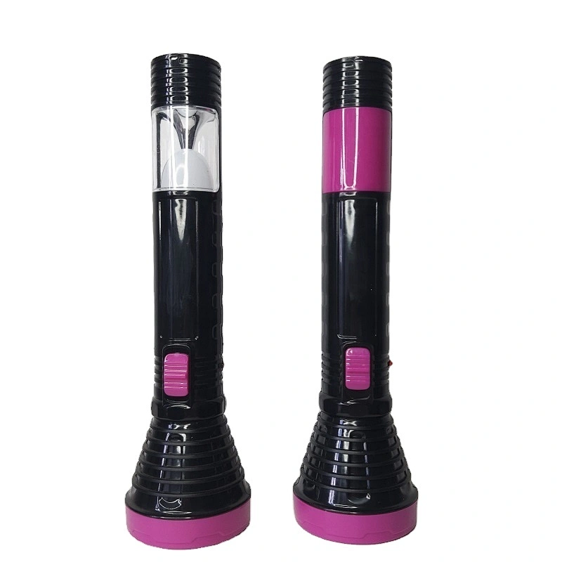 Customized plastic waterproof protbable led rechargeable flashlight with side light