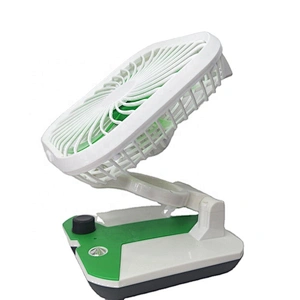 Cheap price recheargable folding portable dc motor 4V 2400mAh usb mini foldable desk fans with led bulb light