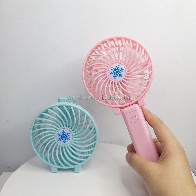 Custom portable small usb office air cooler plastic pocket handheld rechargeable mini folding fan