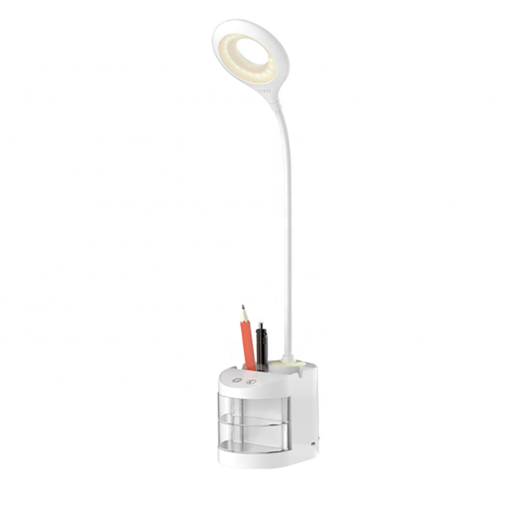 2022 Kids USB Rechargeable Touch switch Desk Table Lamp with pen holder Dimmable Eye-Caring Cute Study Computer light for Home