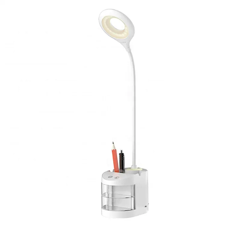 2022 Kids USB Rechargeable Touch switch Desk Table Lamp with pen holder Dimmable Eye-Caring Cute Study Computer light for Home