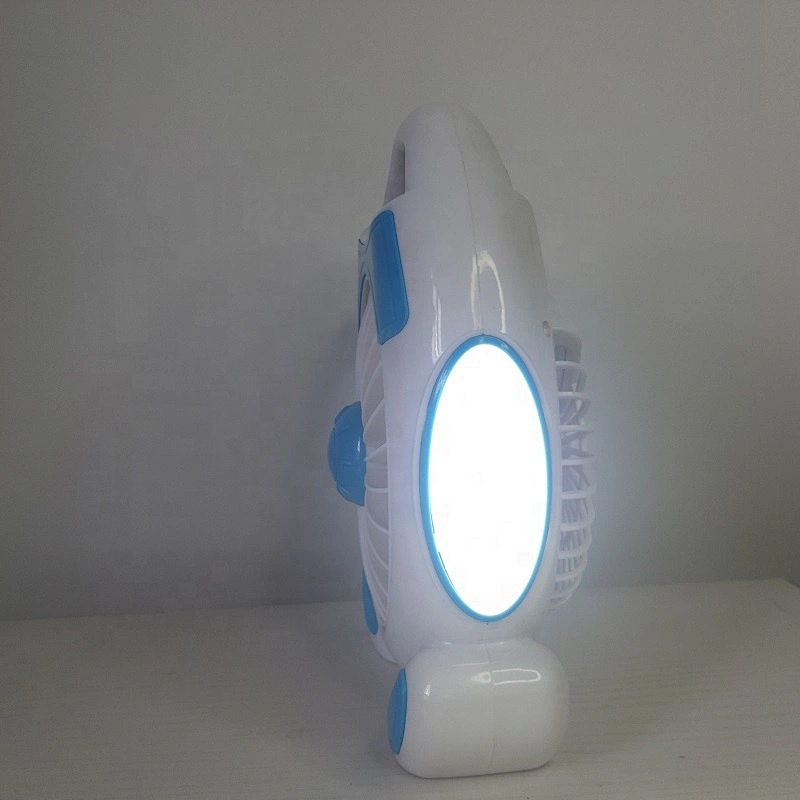 2022 Multifunctional portable rechargeable 2in1 dc motor small usb camping fan with led lights