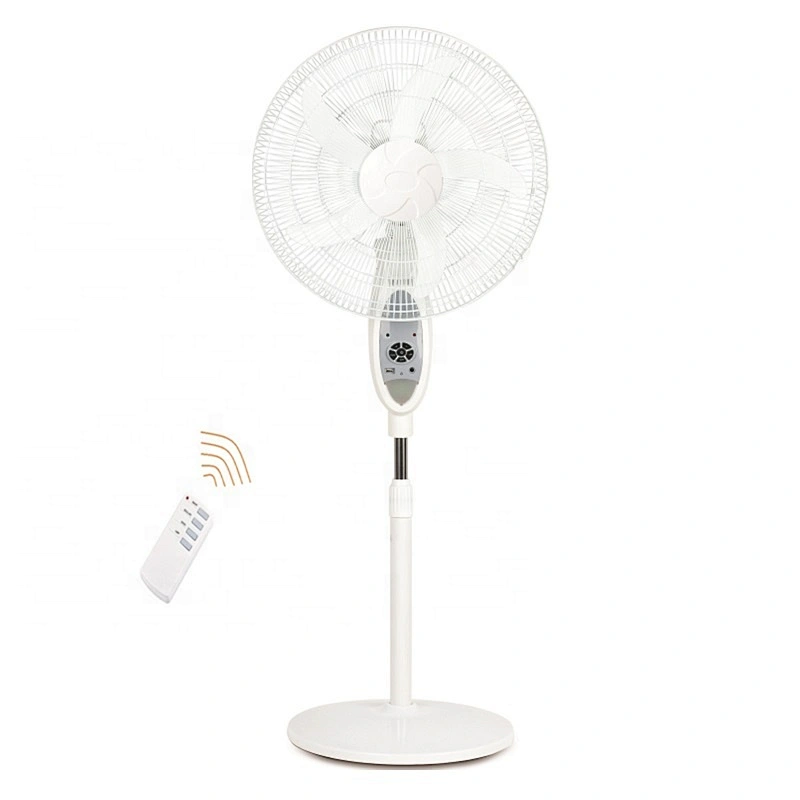 2022 trending products portable solar rechargeable 16 inch pedastal floor electric fan with remote control led light