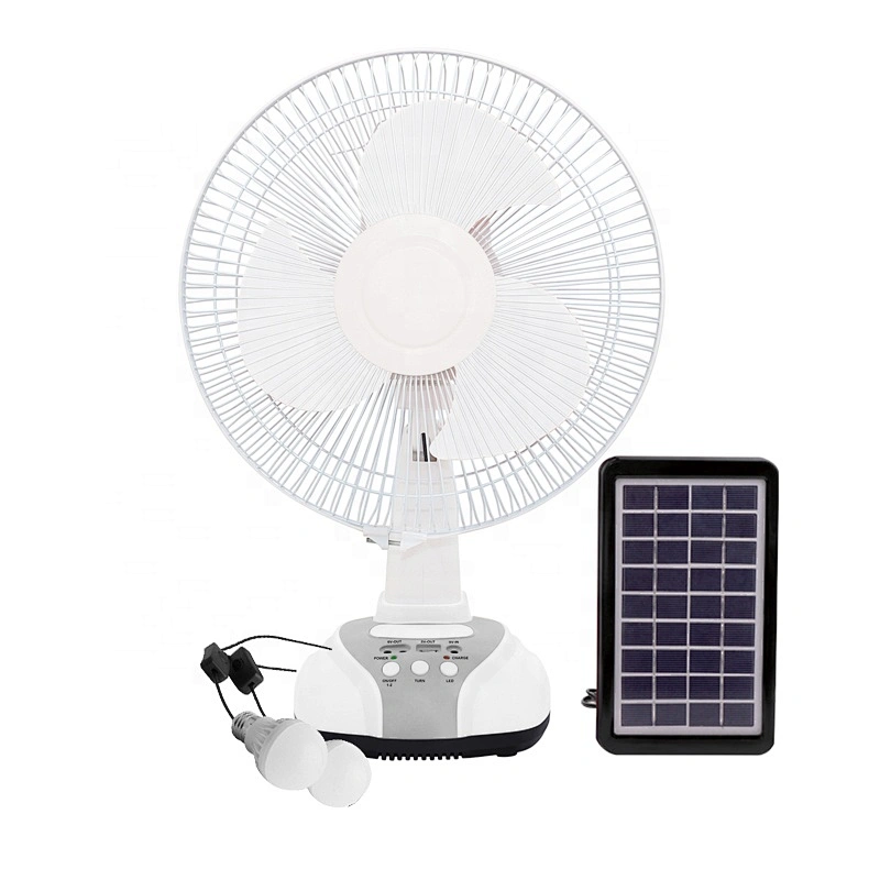 12 Inch Rechargeable Emergency Table Fan Plastic charger AC DC Oscillating  OEM Table Fan Rechargeable Fan