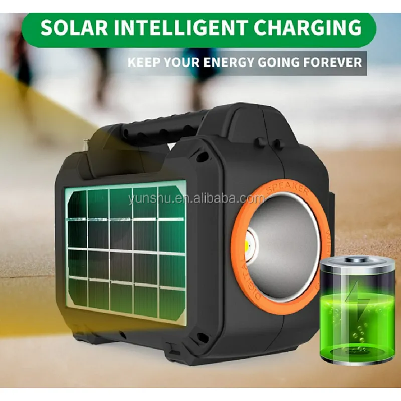 2021 original solar portable waterproof wireless amplifier active small speaker with led lamp 6.5
